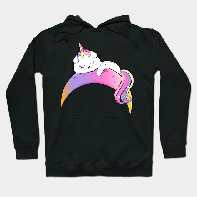 Cute loving Caticorn rainbow Unicorn girl Hoodie by Novelty-art